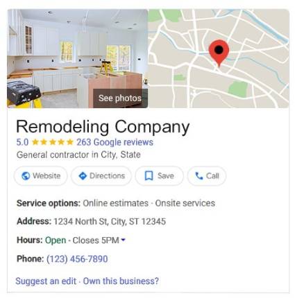 Google Business Profile for remodeling companies