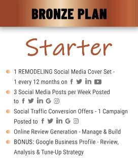 bronze starter plan features for remodeling companies.