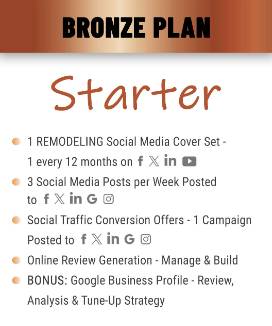 Bronze starter plan features for Remodeling Companies.