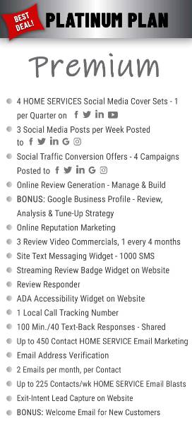 platinum premium plan features for home service companies.