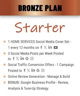 Bronze starter plan features for Home Service Companies.