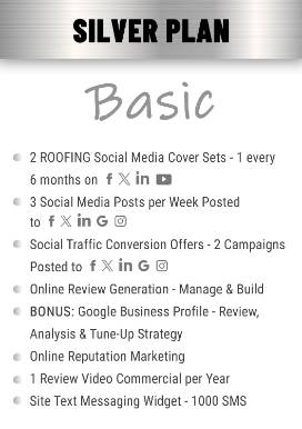 Silver basic plan features for Roofing Companies.