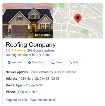 Google Business Profile for roofing companies
