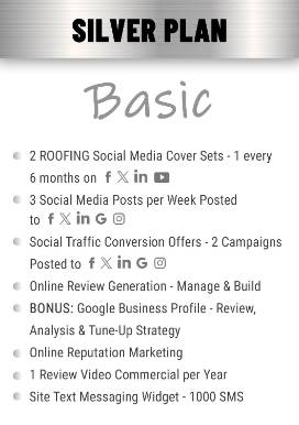 Silver basic plan features for Roofing Companies.